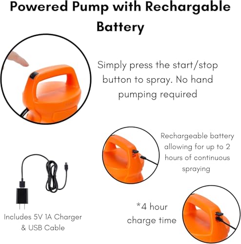BIRDROCK HOME Garden Sprayer with Battery Powered Pump - Stainless Steel Wand, Rechargeable, Adjustable Spray, & Portable for Lawn, Garden, Plants, and Cleaning - White Translucent Body - 4-Gallon - size: Large