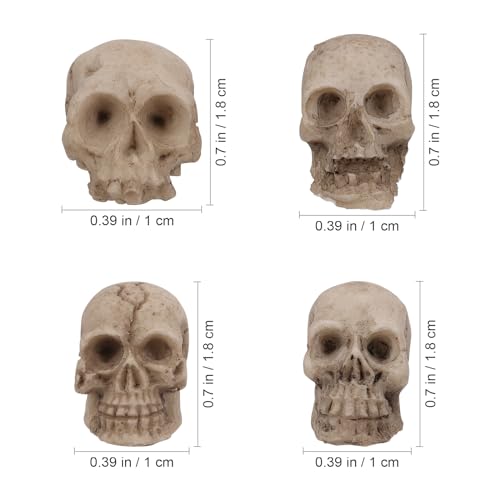ABOOFAN 20pc Resin Mini Skulls - Halloween Skull Head Decor for Home Table & Garden