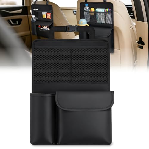 Nilight Car Seat Back Organizer 1PC Black PU Leather Universal - color: Black Leather-1 Pc Middle Size