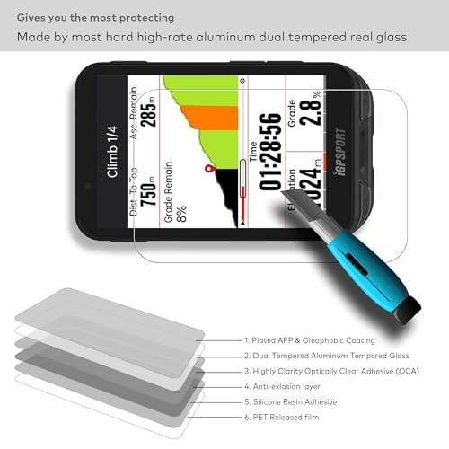 [3-Pack] INNOSURE Premium Silicone Case & Tempered Glass Screen Protector for iGPSPORT iGS800 - Cycling GPS Computer Anti-Drop, Durable (Grey) - color: iGS800 - Glass & Case Grey