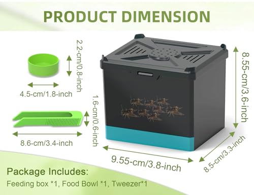 Cricket Keeper - Multi Purpose Insect Habitat for Crickets, Dubia Cockroaches, breadworms, and Silkworms, with Ventilation and Breathability (No Assembly Needed) (Black) - color: black