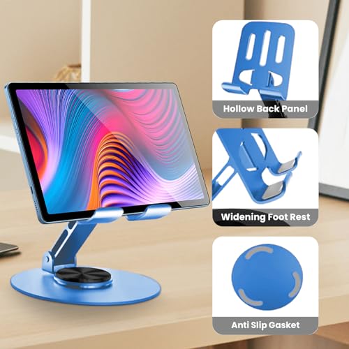 Universal Metal Cell Phone Stand, Blue - color: Blue