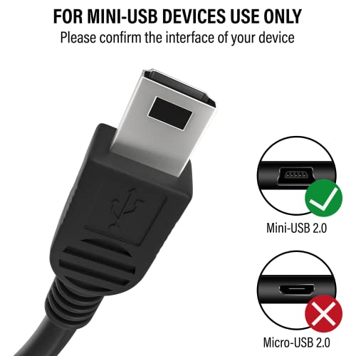 Maeline Camera USB 2.0 Cable Miniusb Charging Mini B Cord Perfect (1 Pack) Black - size: 1 Pack