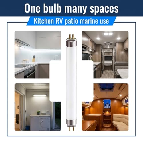 Circle F8T5 Fluorescent Light Bulbs - 12 inches Under Cabinet Bulb - Cool White 4100k 8 Watt Tube Bulb - Pack of 6 - color: 4100, size: 6 Count (Pack of 1)