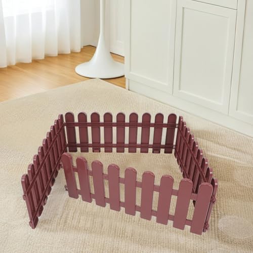 ORFOFE 4pcs Tortoise Enclosure Outdoor Pet Fence Mini Garden Fence 50x20cm Brown Decorative Animal Barrier for Lawn Yard Turtles Reptile Playpen