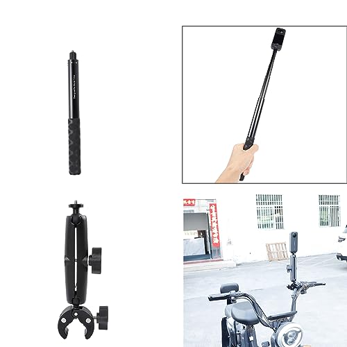 PellKing Suction Car Mount for Insta360 x5,x4, x3, x2, x,One RS,R Compatible with GoPro Max DJI OSMO 360 Camera 5 in 1 Suction Mount Kit for Action Cameras (Includes 44.9-inch Selfie Stick)