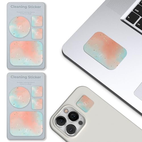 SleekStrip Portable Cleaning Sticker Pad Reusable Screen Cleaner Wipes Lens Cleaner Wipes for Phone iPad Car Touch Screen Display MacBook Computer Laptop Camera Lens Electronic TV Monitor - 2PK (8PCS) - color: Sweet Dream (Pack of 2)