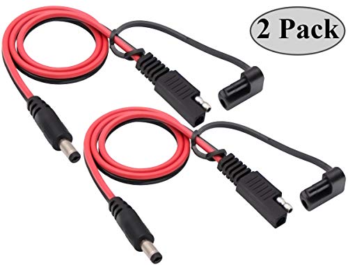 DC to SAE Connectors Cable SAE Plug to DC 5.5mm x 2.1mm Male Adapters Cables for Automotive RV Solar Panel Solar Battery Panels Connect Cables(0.5/1.5ft-2pack) - color: 0.5m-DC-2Pack