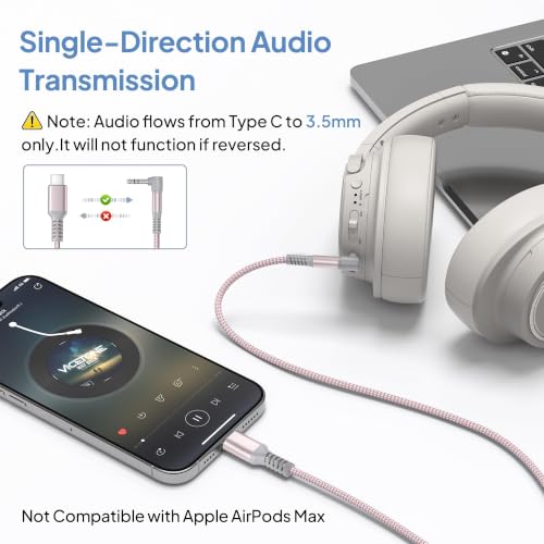 Elebase iPhone 17 Aux Cable 4FT,USB C to Right Angle 3.5MM Audio Adapter - color: Right Angle-Pink, size: 4ft/1.2m