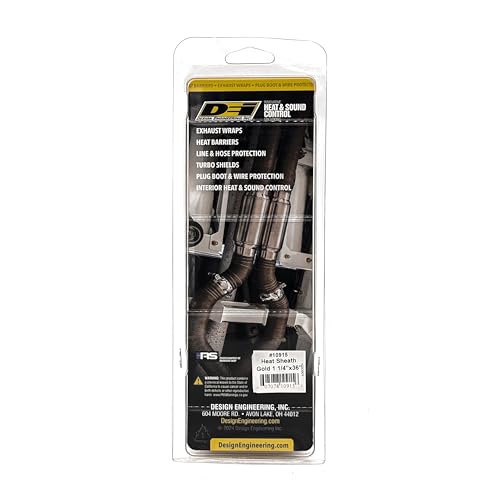 Design Engineering Heat Sheath Gold – 1-1/4" I.D. x 36" - size: 1-1/4" I.D. x 36"