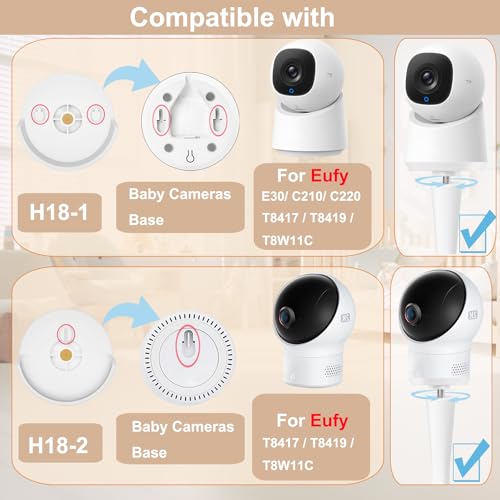Flexible Baby Monitor Stand Mount Holder Compatible with eufy Security E30 / E20 / C220 / E21/ E110 / C2110 / T8417/ T8354/ T8300 Cameras Adjustable Baby Cameras Stand Clip Clamp Mount - size: 33.48" for eufy E30/E110/C220/E220/C2110