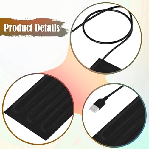 Reptile Heating Pad Pet Warming Mat Electric Blanket Flexible Cushion USB Plug Suitable for pet Terrarium Indoor breeding Living Room, Style A