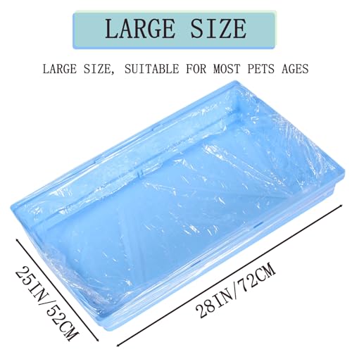 50pcs Plastic Disposable Rabbit Cage Liner, Clear Large Size 28x20in Guinea Pig Cage Liners Bag Universal Elastic Toilet Film Covers, for Bunny Hamster Hedgehog Bird and Small Animal (50pcs)