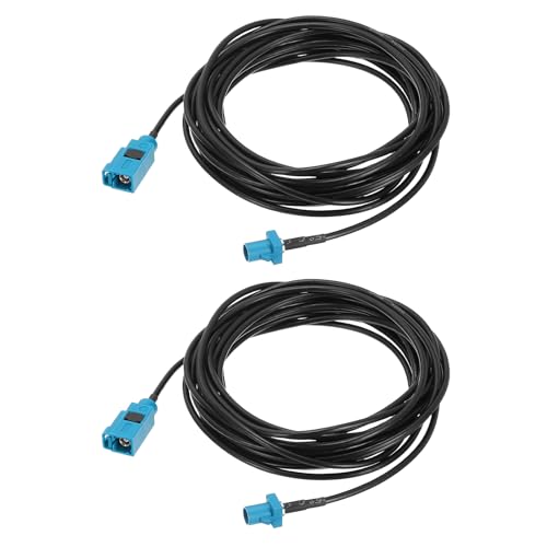 uxcell 2Pcs Antenna Extension Cable, 16.4ft/5m Fakra-Z Male to Fakra-Z Female RF Coax Cable for Car Stereo Head Unit GPS Navigation FM AM Radio RG174 - size: 16.4ft/5m