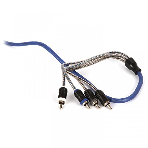 NVX® XIV46 19.69 ft (6 Meter) Oxygen Free Copper 4-Channel Twisted Pair V-Series Car Audio RCA Audio Interconnect Cable with Shielded Noise Reduction and Split-tip Silver-Plated Ends - size: 4 Channel-20 ft.