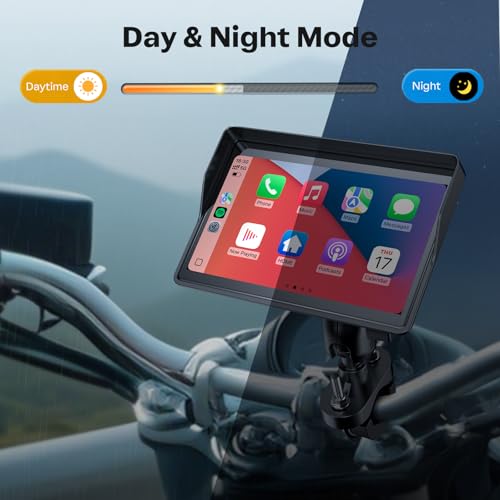 WonVon 5 Inch Motorcycle Carplay GPS Navigation System with Apple Carplay and Android Auto Portable Screen with Dual Bluetooth, Navigation, Siri, Google Assistant（Not Inchluded TPMS） - color: 5 Inch
