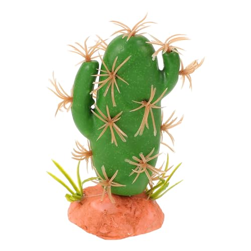 Artificial Reptile Terrarium Plants with Cactus Design, Simulation Habitat Decor for Lizard and Amphibian Tanks, Fake Plastic Plant for Reptile Habitat Accessories