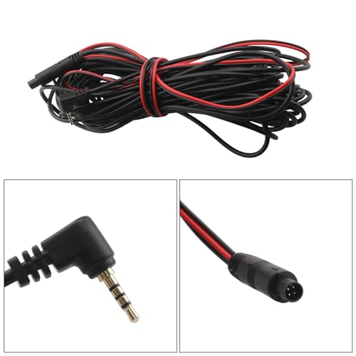 ECSiNG 10m Car Camera Extension Cables 2.5mm Male to 4 Pin Backup Camera Cord Dash Cam Reverse Camera Extension Cables for Car Truck Motorhome Bus Van Black