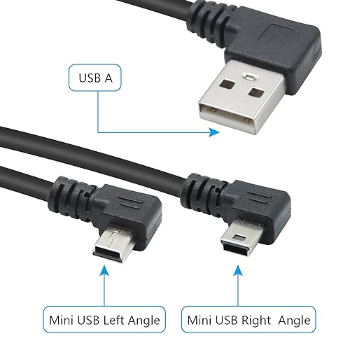 Short Mini USB Power Data Cable 9", Dash Cam Power Cord 5V/2A, 480 Mbps