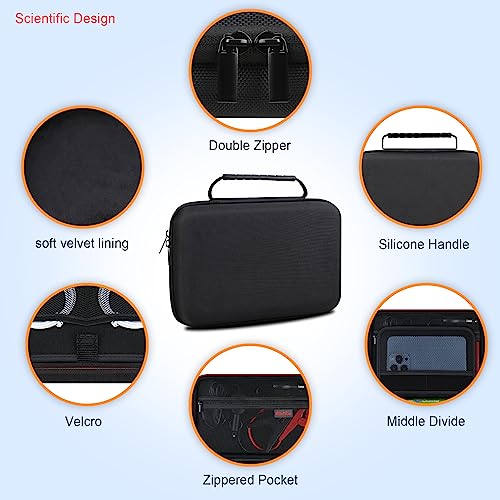 Elonbo GPS Carrying Case for 6-7 Inch Garmin DriveSmart 76/66/65/61, DriveCam 76, Garmin RV 780/795/dezl OTR700/OTR610 Garmin Catalyst GPS Navigator System, Pocket Fits Car Charger USB Cable,Black - color: Black--6-7 Inch GPS