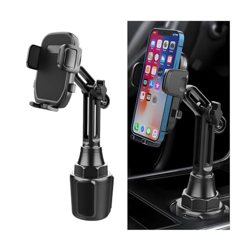 Car Cup Phone Holder, 360° Rotation with Long & Adjustable Neck