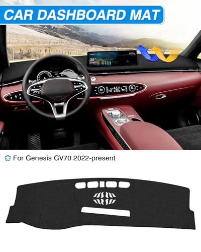 CARTIST Dash Cover Fit for 2022 2023 2024 2025 Genesis GV70 Dashboard Cover Mat for GV70 Accessories Dash Mat Non-Slip Carpet Sunshield Glare UV Rays Protector - size: Genesis GV70 2022-2025
