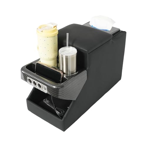 Universal Center Console Organizer for Minivans & SUVs - size: With Dual USB Charging/Holder/Locked