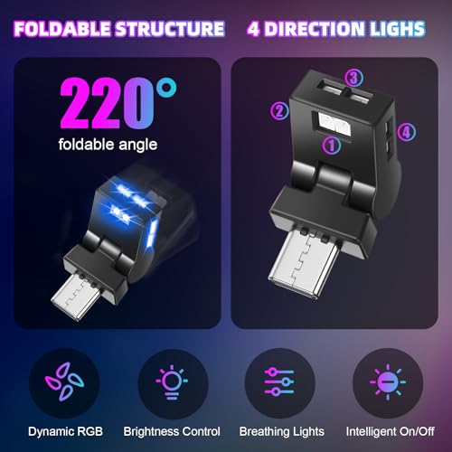 Frienda 4 Pcs Mini USB Light Car LED Interior Light, Type-c - style: Type-c