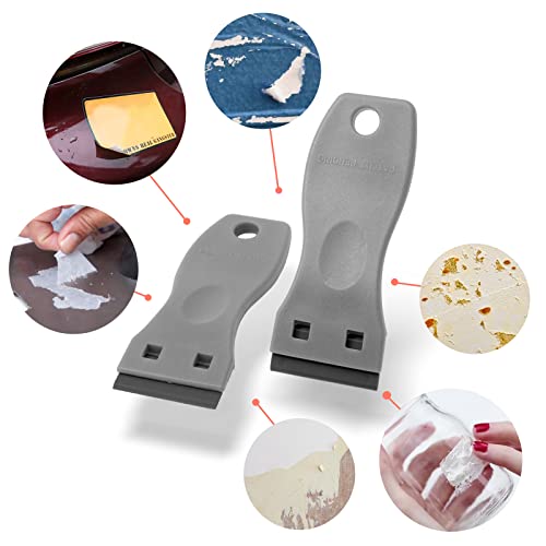 FOSHIO 20PCS Grey Plastic Razor Blade Scraper Tool for Gasket Remover, Sticker Remover, Labels Decal and Adhesive Remover for Windows and Glass - color: With Grey Scraper (20 Pack)