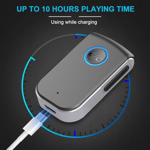Bluetooth AUX Adapter for Car,3.5mm Wireless Receiver AUX Bluetooth Car Adapter,Hands-Free Call for Cars, Speakers, Stereo Systems and Headphones - color: grey