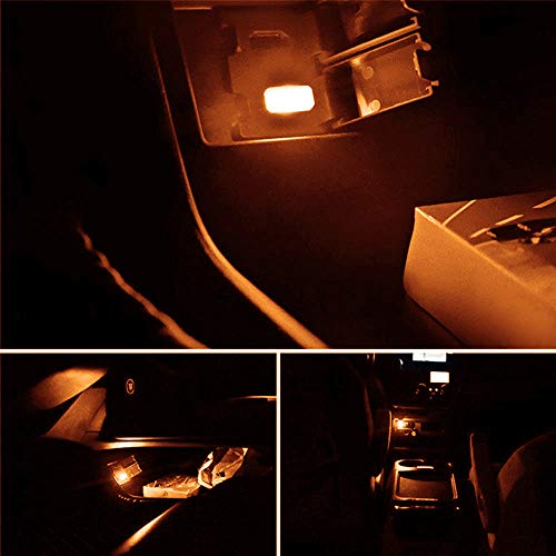 iJDMTOY USB Mini LED Car Interior Ambient Atmosphere Accent Lighting Kit - color: Amber