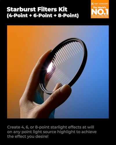 K&F CONCEPT 62mm Star Filters Kit 3pcs 4+6+8 Points Starburst Filters Set - size: 62mm