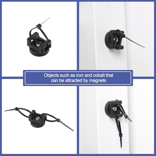 Yookeer 15 Pcs Magnetic Zip Tie Mount Cable Clips Black, 22 mm - size: 22 mm