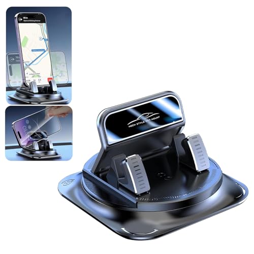 Dashboard Navigation Bracket, 360 Degree Rotation Automotive Phone Holder, Universal Self-Adhesive Non-Slip Car Phone Holder, for Most Cars (Black)