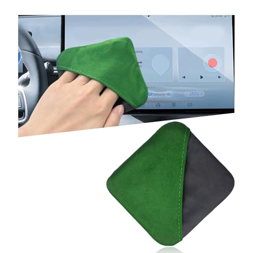 Ohleats Car Screen Cleaner, Microfiber Cleaning Pad, Green&Gray - color: Green&gray,1pcs