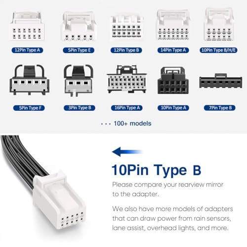 DashCam Power Adapter,(10P TypeB) Compatible with Select Toyota and Lexus