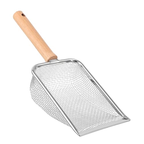 POPETPOP 3pcs Reptile Litter Scoop Cleaning Tool for Reptile Waste Litter Shovel with Wooden Handle for Turtles Lizards Pets Easy to Use