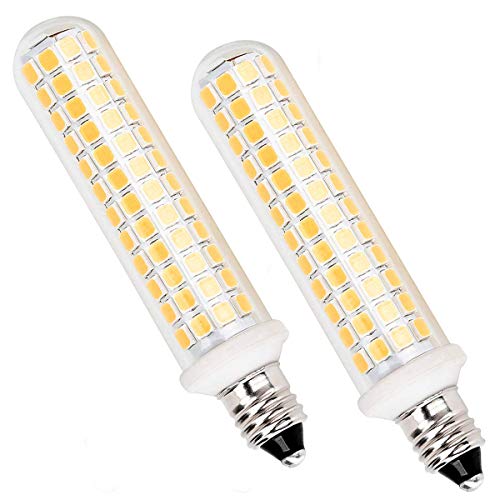 New Upgrade -E11 led Bulb,125 LEDs 100W 120W Halogen Bulbs Equivalent, 10w 1100lm, E11 Mini Candelabra Base Warm White 3000k,AC 110V/130V,JD T3 T4 Bulb (2 Packs) - color: Warm White*2, size: 2 Count (Pack of 1)