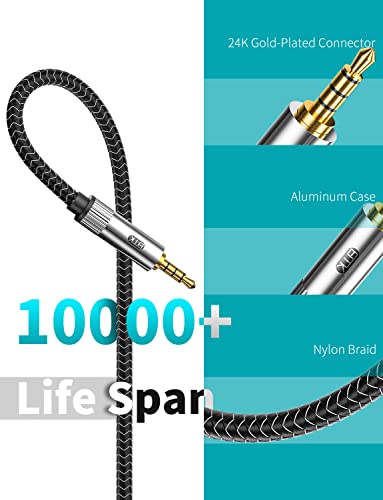 EMK TRRS 3.5mm Aux Extension Cable, 4 Pole Gold Plated Stereo Audio Cable for Headphones, Laptop, Speaker (10 Feet/3M) - size: 10 Feet, style: 3.5mm TRRS Aux Extension Cable