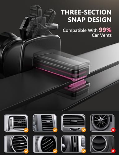 Wireless Car Charger, JOYMASS 15W Fast Charging Auto Clamping Car Charger Cell Phone Holder Mount Vent for iPhone 15 14 13 12 Mini Pro Max, Samsung Galaxy S24 Ultra S23 S22 S21+ Note 20, etc - Pink - color: PINK