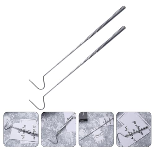 PRETYZOOM 2pcs Stainless Steel Retractable Snake Hook 71cm Snake Grabber Reptile Catching Tool for Safe Handling and Reptiles