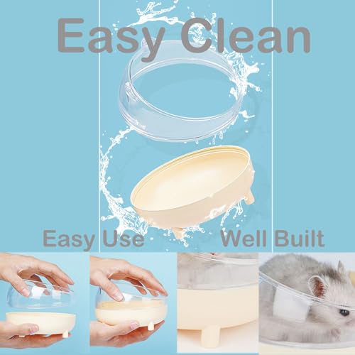 Meow&Woof Hamster Sand Bath Container, Large Sandbox Toilet Gerbil Batheoom, Tiny Chinchilla Dust Bathtub Sand Bath Box for Hamster Cage Accessories 5.2 Inch-White - color: White