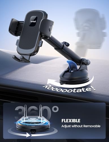 Lamicall Car Phone Holder Dashboard Vent Windshield 70 LBS Suction 3-in-1 - color: Black