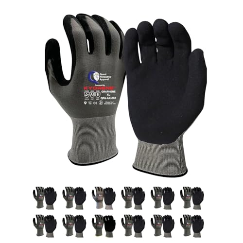 Quest Protective Apparel Cut Resistant Work Gloves (ANSI A1) – Lightweight Gloves for Gardening,DIY,Mechanical & General Handling – Breathable Grip Gloves for Men & Women – X-Large,Pack of 12 - size: X-Large, style: Pack of 12