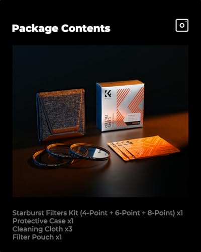 K&F CONCEPT 55mm Star Filters Kit 3pcs 4+6+8 Points Starburst Filters Set - size: 55mm
