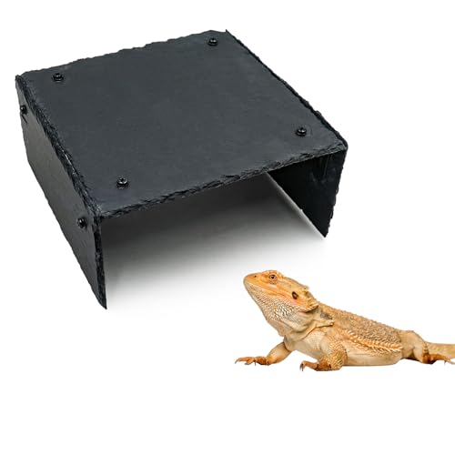 Bearded Dragon Tank Accessories, Slate Rocks for Reptiles, Bearded Dragon Basking Platform, Habitat Hide for Bearded Dragons, Tortoise, Gecko, Snake and Other Reptile & Amphibian
