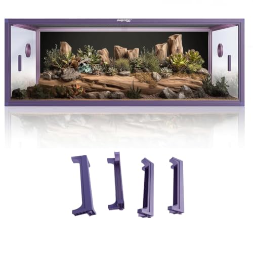 Phailozoo 85 Gallon Reptile Terrarium with 10" Reptile Tank Stackers, Front Opening Snake Tank for Easy Feeding, Reptile Tank with Leakproof Bottom & Top Screen Ventilation 48''x24''x18''