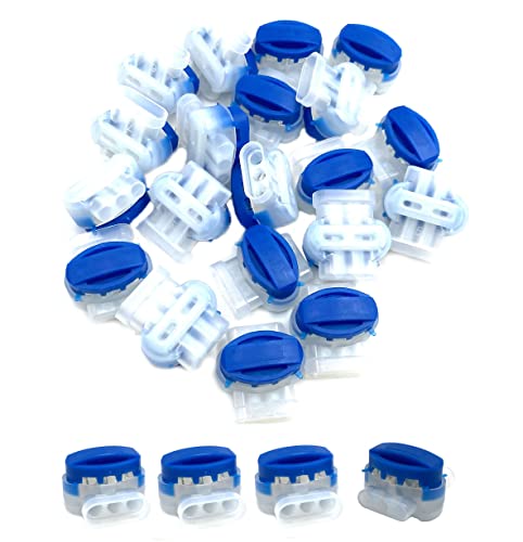 30Pcs 3 Way Wire Connectors,Waterproof Electrical 314-BOX Self-Stripping Pigtail Connectors for 22-14 AWG Cables