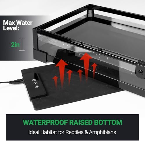 Tempered Glass Reptile Tank, 30x12x12 Inch Front Opening Terrarium with Top Screen Ventilation & Water-Holding Bottom, 20 Gallon Reptile Enclosure for Snake, Leopard Gecko, Bearded Dragon