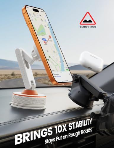 Lamicall Car Phone Holder Mount Ultra Nano Gel & 70+LBS Vacuum Suction Cup - color: White